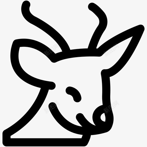 驯鹿1动物图标svg_新图网 https://ixintu.com 1 动物 动物和鸟类可爱的图标 驯鹿 驯鹿头 麋鹿