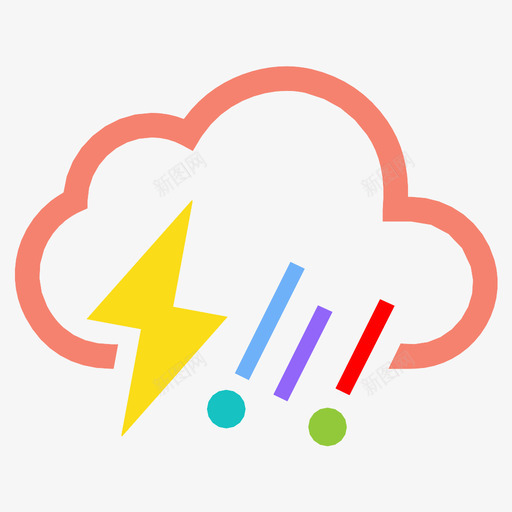 云雨闪电暴风雨图标svg_新图网 https://ixintu.com 云雨 暴风雨 闪电 雷声