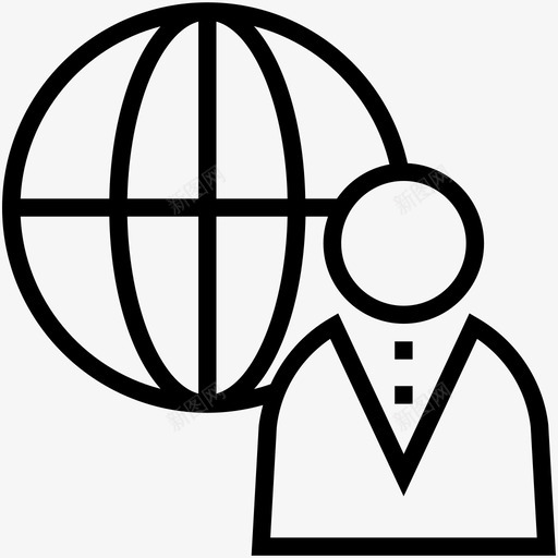 全球服务1国际商人图标svg_新图网 https://ixintu.com 1 互联网用户 全球 全球服务 国际商人 项目管理线图标