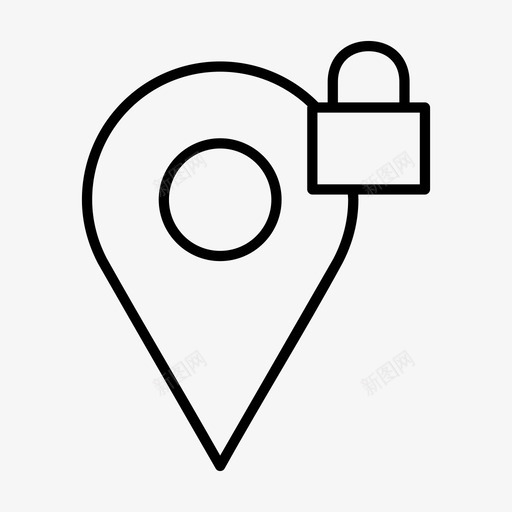 锁定地图定位罗盘位置图标svg_新图网 https://ixintu.com 位置 占位符 导航 罗盘 锁定 锁定地图定位