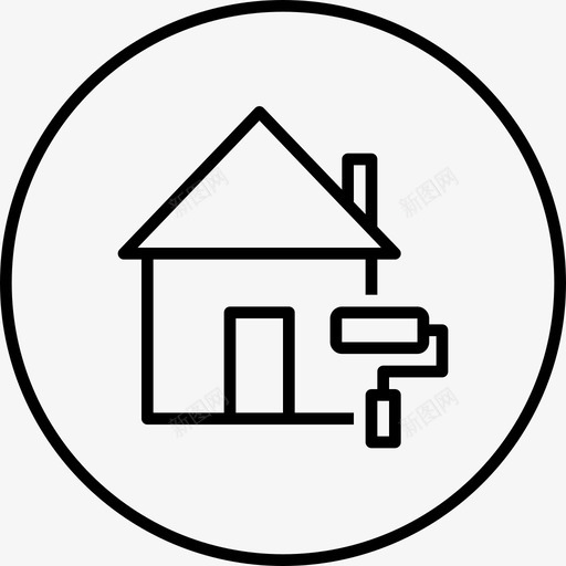 油漆颜色房子图标svg_新图网 https://ixintu.com 工作 房地产 房子 油漆 颜色