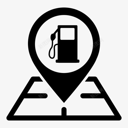 加油站地图销位置标记定位销图标svg_新图网 https://ixintu.com 位置指针 位置标记 加油站地图销 地图位置指针glyphs 地图定位器 地图销 定位销