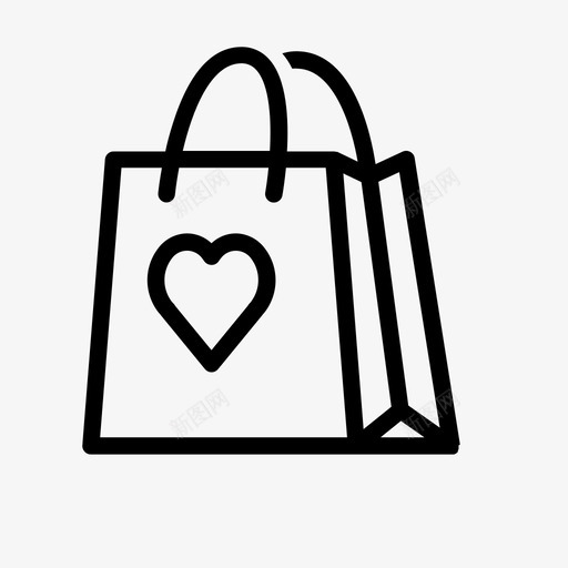 购物袋心脏付款图标svg_新图网 https://ixintu.com 产品 付款 心脏 购物袋 采购