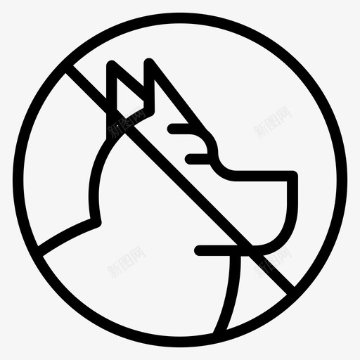 不准散步动物禁令图标svg_新图网 https://ixintu.com 不准散步 不准狗 动物 好吃的狗 狗 禁令