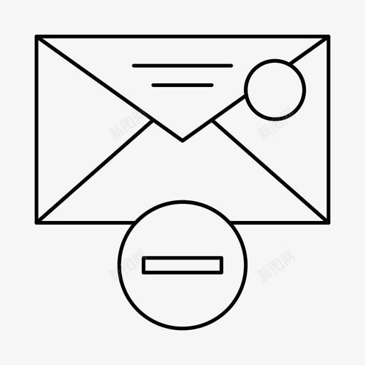 删除电子邮件信件消息图标svg_新图网 https://ixintu.com 信件 删除电子邮件 消息