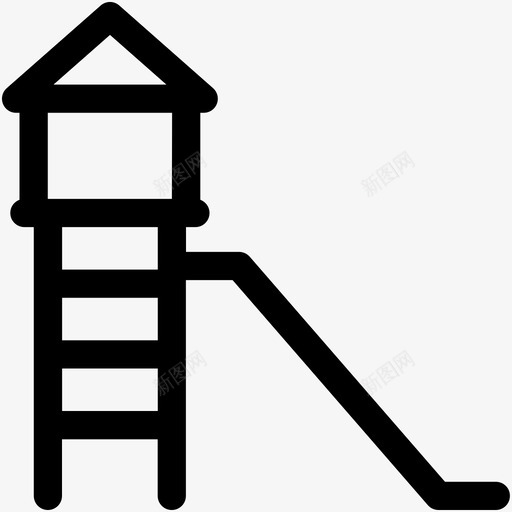 滑梯游乐园游乐场图标svg_新图网 https://ixintu.com 婴儿和儿童 游乐园 游乐场 滑梯