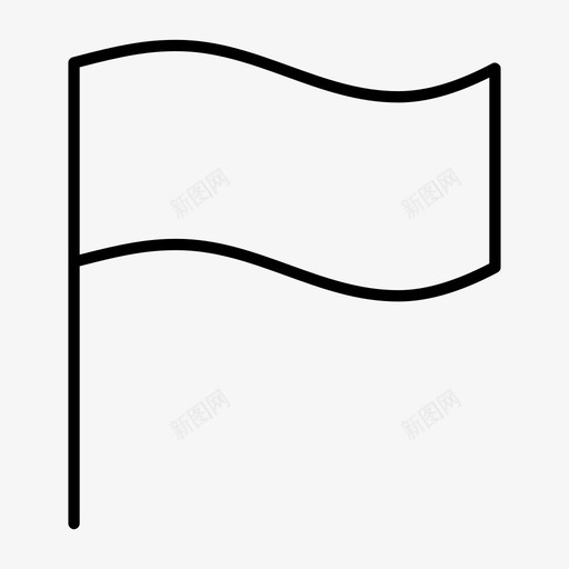旗帜旗杆旗标图标svg_新图网 https://ixintu.com 基本 旗帜 旗杆 旗标 波浪旗 符号