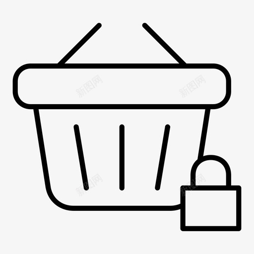 锁定购物篮电子商务市场图标svg_新图网 https://ixintu.com 在线商店 在线购买 在线购物车 市场 电子商务 购物车 锁定购物篮