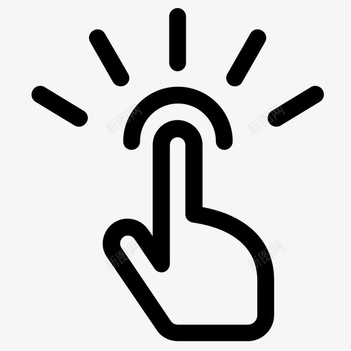 按下按钮手势手图标svg_新图网 https://ixintu.com 信号 手 手势 按下按钮
