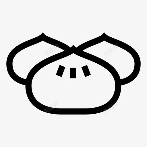蒸饺子中餐馄饨图标svg_新图网 https://ixintu.com 中餐 蒸饺子 食品和厨房轮廓图标集 馄饨