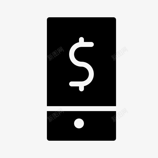 手机银行商业现金图标svg_新图网 https://ixintu.com 商业 手机银行 现金 经济 货币 金融