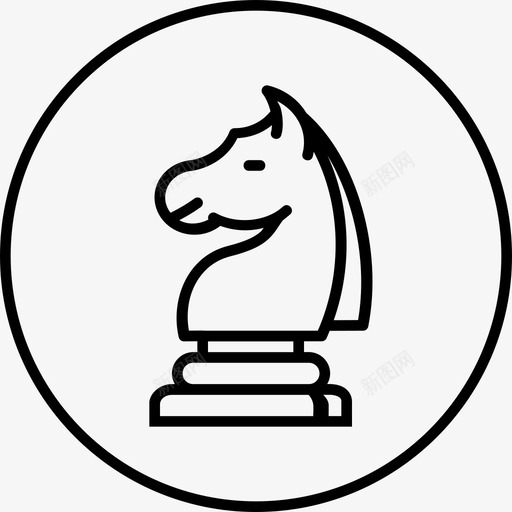 骑士国际象棋游戏图标svg_新图网 https://ixintu.com 国际象棋 战略 游戏 里约奥运会圆形路线 马 骑士