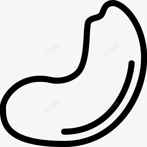 腰果食品健康图标svg_新图网 https://ixintu.com 健康 坚果 腰果 蔬菜种子线图标 食品
