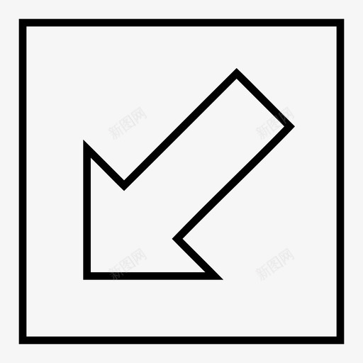 左下箭头左下角图标svg_新图网 https://ixintu.com 导航 左下 左下角 指针 方向 箭头