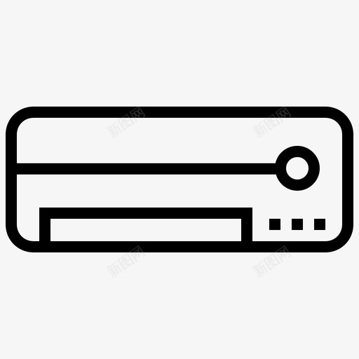 空调分体式空调冰箱图标svg_新图网 https://ixintu.com 冰箱 冷却 分体式空调 室内空调 温度 湿度 电子和设备线图标 空调 风扇