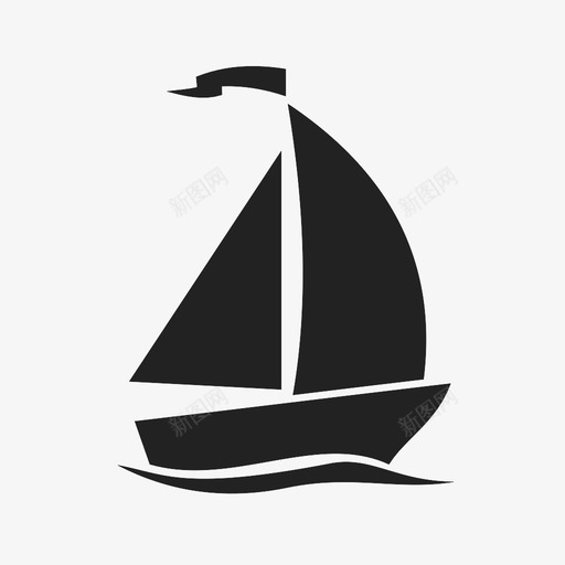 帆船港口大海图标svg_新图网 https://ixintu.com 大海 帆船 港口