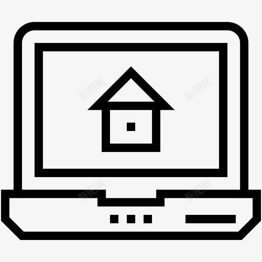 在线房产家庭笔记本电脑图标svg_新图网 https://ixintu.com 在线房产 家庭 房产线图标 房产网站 笔记本电脑