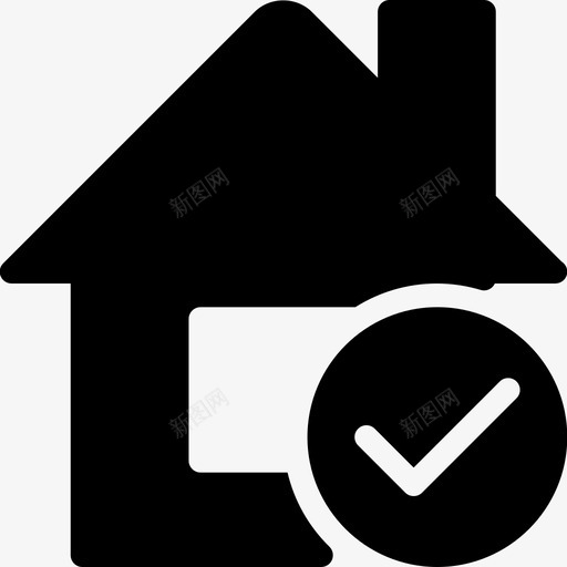 选中标记房屋完成不动产图标svg_新图网 https://ixintu.com 不动产 住宅 完成 成功 房地产实心图标 选中标记房屋