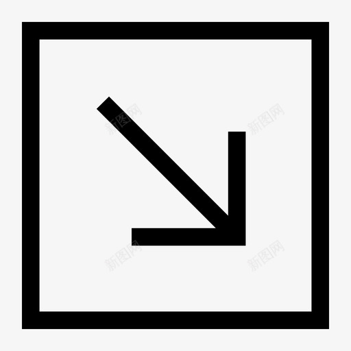 右下方向导航图标svg_新图网 https://ixintu.com 右下 导航 指针 方向 箭头