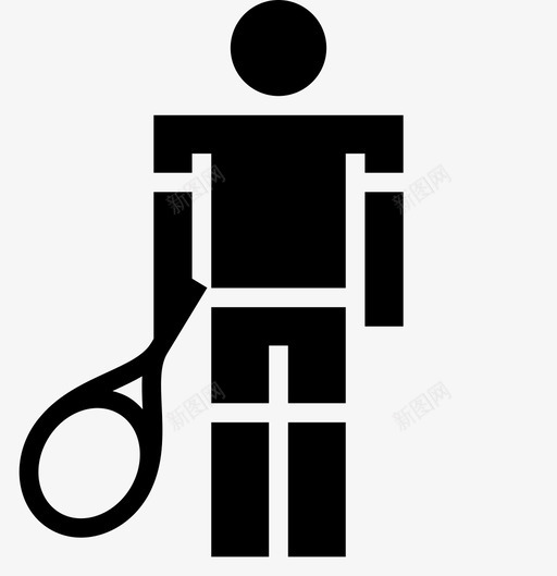 网球运动员球拍网球拍图标svg_新图网 https://ixintu.com 人类象形文字 球拍 网球拍 网球运动员 运动