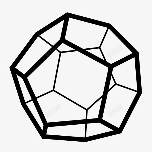 水晶十二面体宝石图标svg_新图网 https://ixintu.com 十二面体 宝石 宝石晶体 水晶 矿物