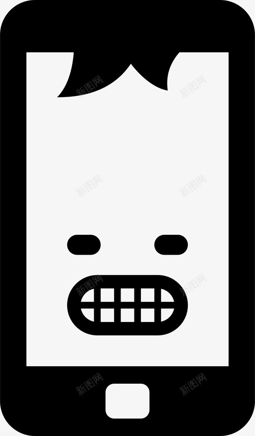 牙齿表情符号咧嘴笑图标svg_新图网 https://ixintu.com 咧嘴笑 牙齿 移动 移动笑脸 笑脸 表情符号