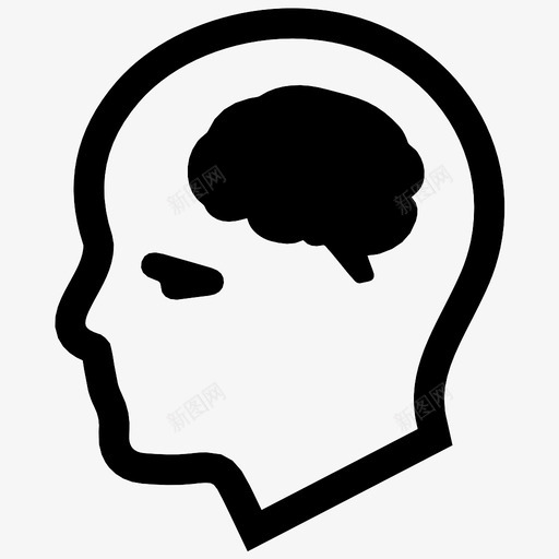 神经学脑人类图标svg_新图网 https://ixintu.com 人类 医学 神经学 脑