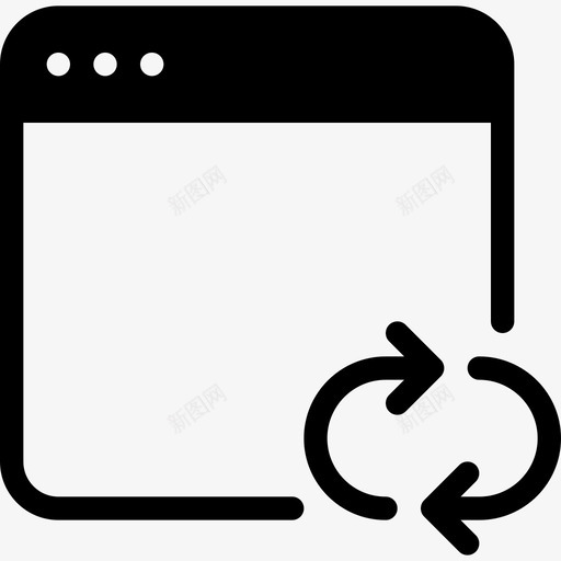 刷新页面应用程序箭头图标svg_新图网 https://ixintu.com 刷新页面 应用程序 移动 窗口和应用程序实心图标 箭头 重新加载