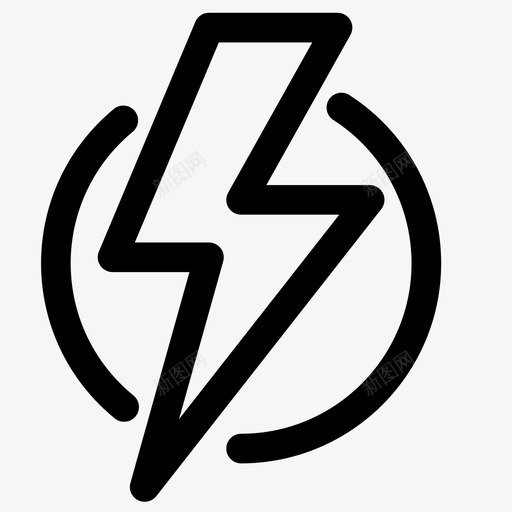 闪电电能量图标svg_新图网 https://ixintu.com 伏特 电 能量 闪光 闪电