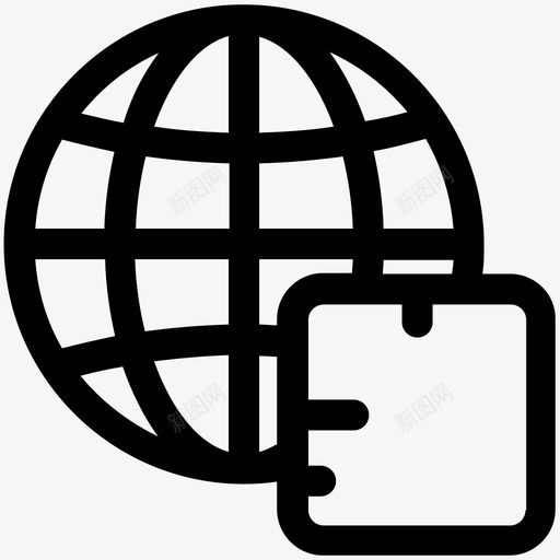 全球物流盒子快递图标svg_新图网 https://ixintu.com 全球物流 全球物流可爱图标 包裹 地球仪 快递 盒子