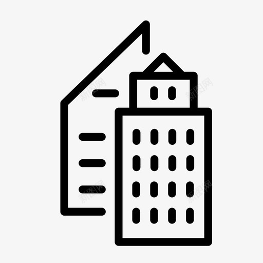 办公楼商业楼房地产图标svg_新图网 https://ixintu.com 办公楼 商业楼 房地产