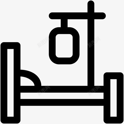 病床看台引路图标svg_新图网 https://ixintu.com 医疗和健康可爱的图标 床单 引路 疼痛 病床 病房 看台 诊所