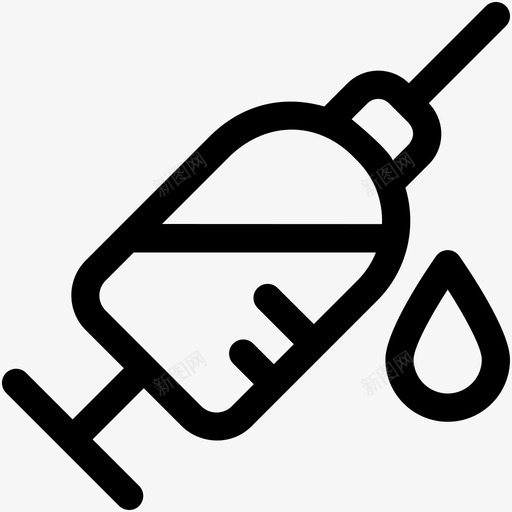 注射静脉注射药物图标svg_新图网 https://ixintu.com 副载体 医疗和健康可爱的图标 塑料材料 注射 注射器 疫苗 药物 针头 静脉注射