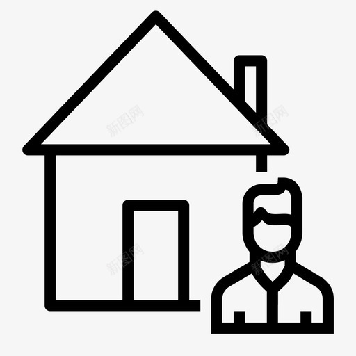 买方家庭男性图标svg_新图网 https://ixintu.com 买方 卖方 家庭 房地产 男性 租金