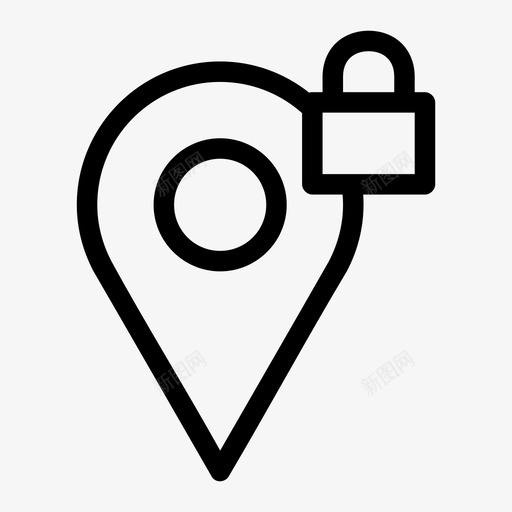 位置锁方向地图点图标svg_新图网 https://ixintu.com 位置标记 位置锁 占位符 受保护 地图图钉 地图点 方向