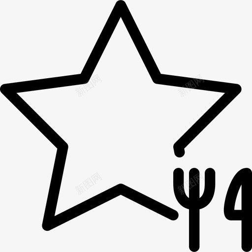 最喜欢的餐厅成就奖励图标svg_新图网 https://ixintu.com 刀 叉子 奖励 奖励徽章线图标 成就 投票 明星 最喜欢的餐厅