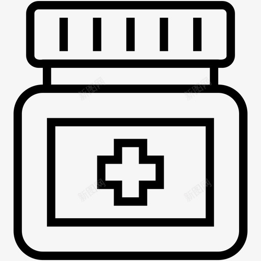 药罐胶囊药图标svg_新图网 https://ixintu.com 便携 医疗和健康线图标 糖浆 胶囊 药 药丸 药片 药瓶 药罐