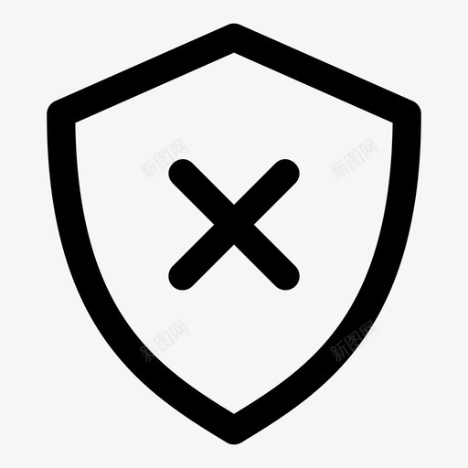 移除防护罩防病毒交叉图标svg_新图网 https://ixintu.com 交叉 安全徽章 安全标志 移除防护罩 警告 防病毒