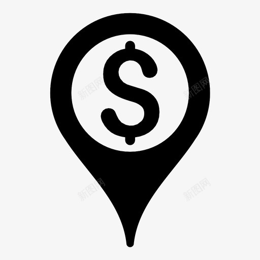 银行地图指针位置标记图标svg_新图网 https://ixintu.com pin 位置 导航 标记 货币 银行地图指针