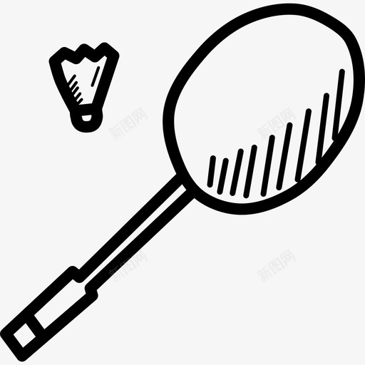 羽毛球打球爆发图标svg_新图网 https://ixintu.com 互联网 体育手绘涂鸦 吃草 徽章 打球 游戏 爆发 素描羽毛球 羽毛球 震颤
