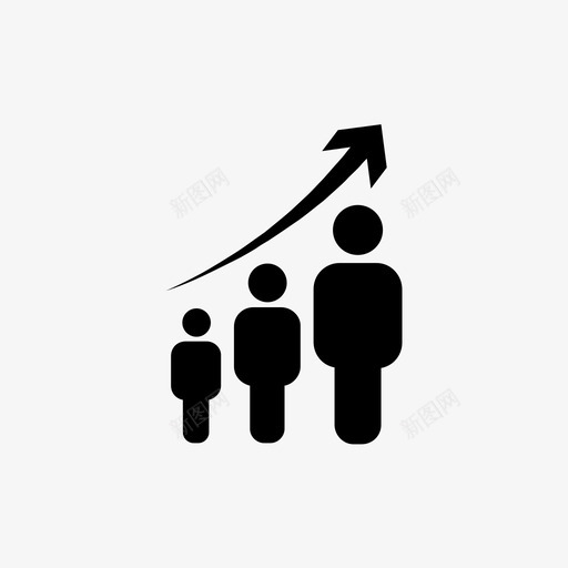 增长顶端更强图标svg_新图网 https://ixintu.com 上升 人 分析 商业人图标概念 增加 增长 更小 更强 水 统计 顶端