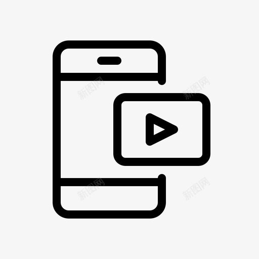 视频播放器应用程序手机图标svg_新图网 https://ixintu.com 应用程序 手机 电影 简单的移动图标 视频播放器