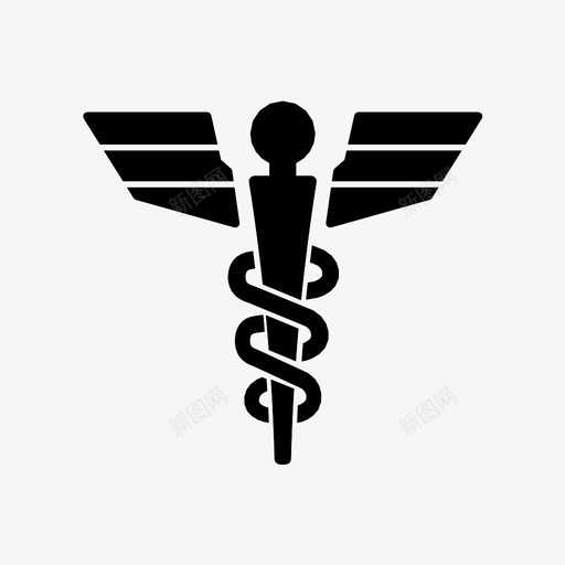 医学符号医生蛇图标svg_新图网 https://ixintu.com 医学符号 医生 翅膀 蛇 蛔虫棒