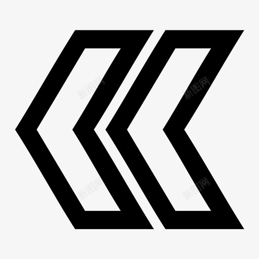 左V形方向导航图标svg_新图网 https://ixintu.com 上一个 导航 左V形 方向
