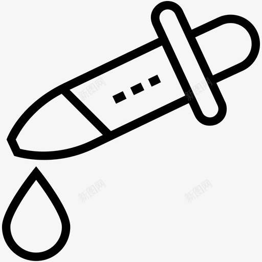 滴管化学滴管颜色选择器图标svg_新图网 https://ixintu.com 化学滴管 医疗和健康线图标 吸管 实验室工具 滴管 颜色选择器