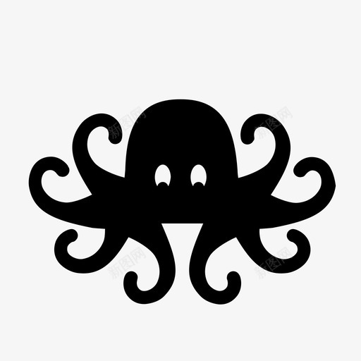 章鱼手臂八条腿图标svg_新图网 https://ixintu.com 八条腿 手臂 海洋生物 章鱼 触角