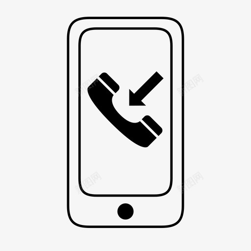 来电已接来电手机图标svg_新图网 https://ixintu.com 已接来电 手机 手机状态 来电