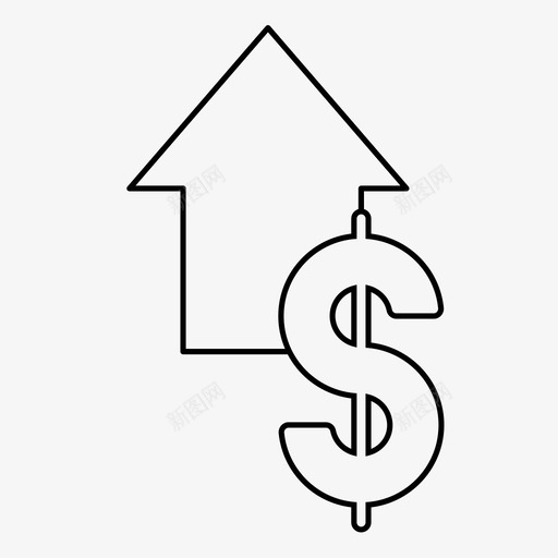 美元货币薪水图标svg_新图网 https://ixintu.com 上涨 美元 股市 薪水 货币