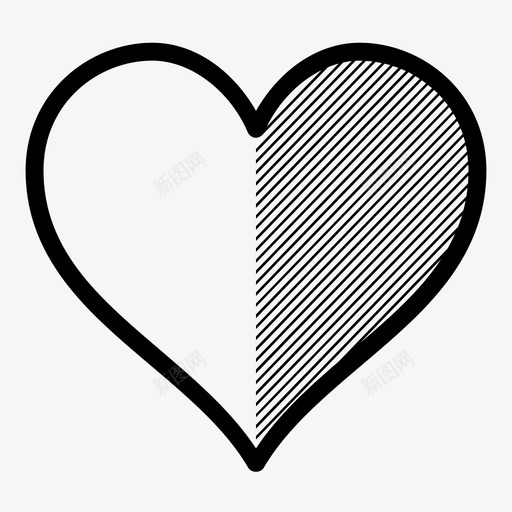 半心不情人图标svg_新图网 https://ixintu.com cardiac gold hold 不 出售 半心 大胆 情人