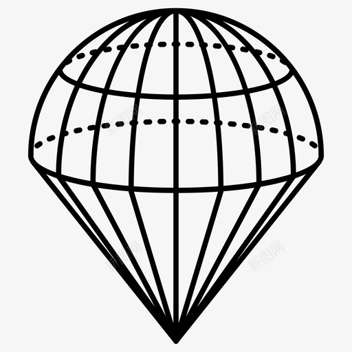降落伞空投伞图标svg_新图网 https://ixintu.com 伞 空投 自由降落 跳伞 降落伞